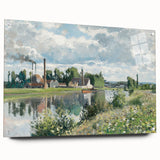 Acrylic print of Camille Pissarro's impressionist artwork with vibrant colors, ideal for bedroom or dining room decor.