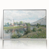 Acrylic print of Camille Pissarro's impressionist painting, featuring soft pastel colors, ideal for nursery wall art.