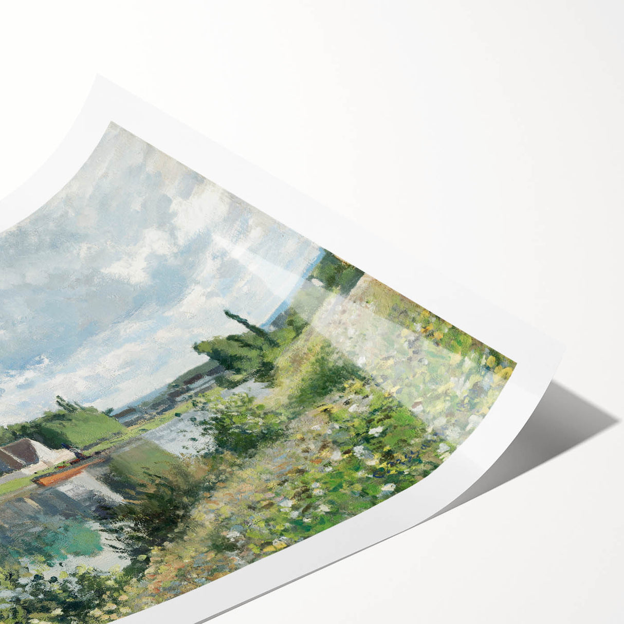 Extra large wall art featuring line art flowers in subtle earth tones on rolled print, suitable for large living room decor.