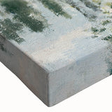 Large art depicting a landscape painting in black and white on stretched canvas, suitable for bedroom wall decor.