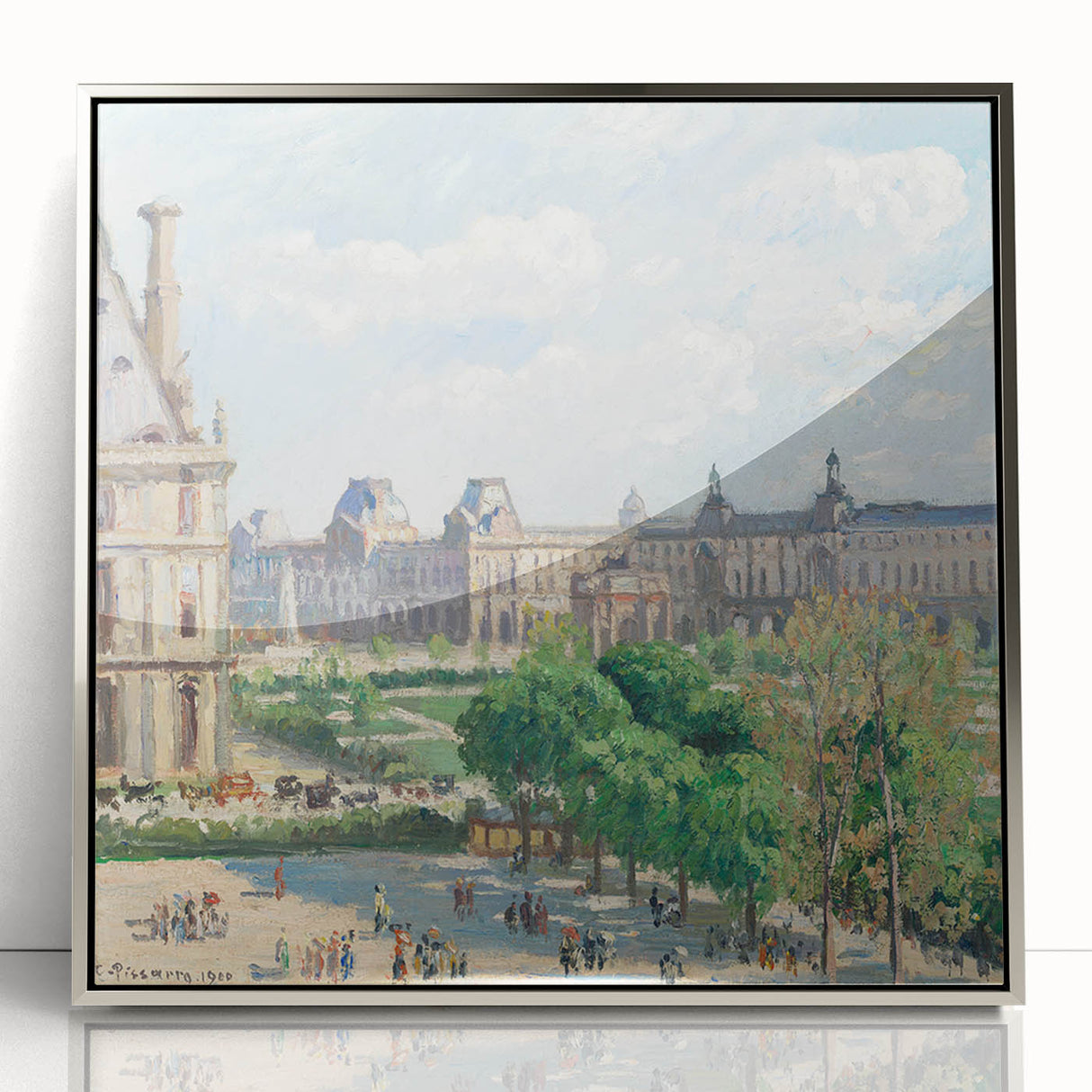 Mid-century modernist art by Camille Pissarro, featuring pastel shades on a framed acrylic, ideal for nursery wall art.