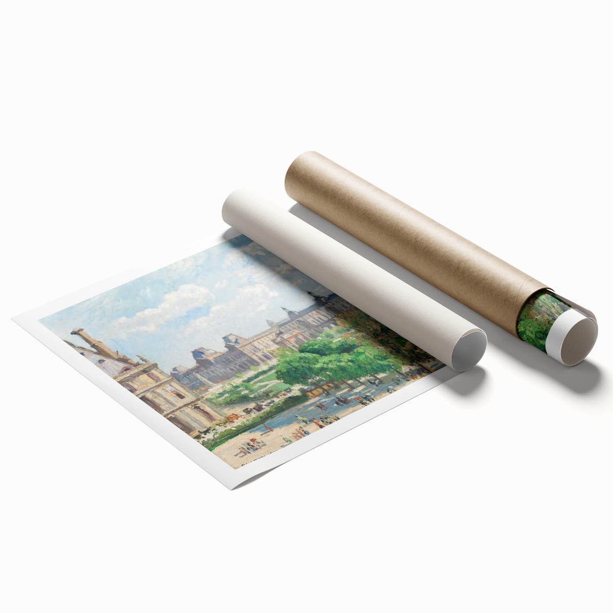 Extra large rolled print of Camille Pissarro's floral artwork in pastel shades, ideal for classy bathroom wall art.