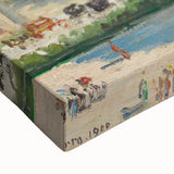 Large art canvas featuring a black and white landscape painting, ideal for bedroom wall decor.