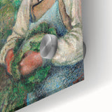 Large abstract wall art by Camille Pissarro in mid-century modernist style, featuring muted earth tones on acrylic glass.