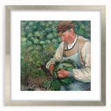 Textured abstract art print of a vibrant cityscape in silver frame, ideal for modern bedroom ambiance.