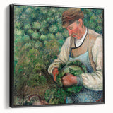 Black and white vintage poster art of a landscape painting on framed canvas, ideal for bedroom decor.