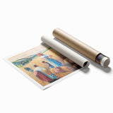 Extra large rolled print of a floral art by Camille Pissarro, featuring soft pastel colors.
