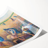 Extra large rolled print of line art flowers in muted earth tones, ideal for large living room wall decor.