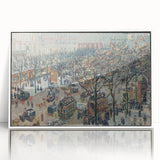Art deco poster featuring a Camille Pissarro painting with pastel colors on a white acrylic frame.