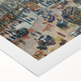 Art deco poster featuring a geometric pattern in muted gold and black tones, printed on rolled canvas.