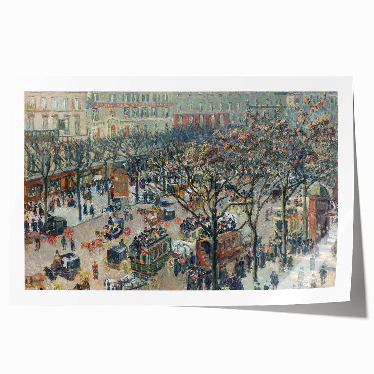 Rolled print of Camille Pissarro's impressionist floral art in soft pastel shades, ideal for art wall dining room.