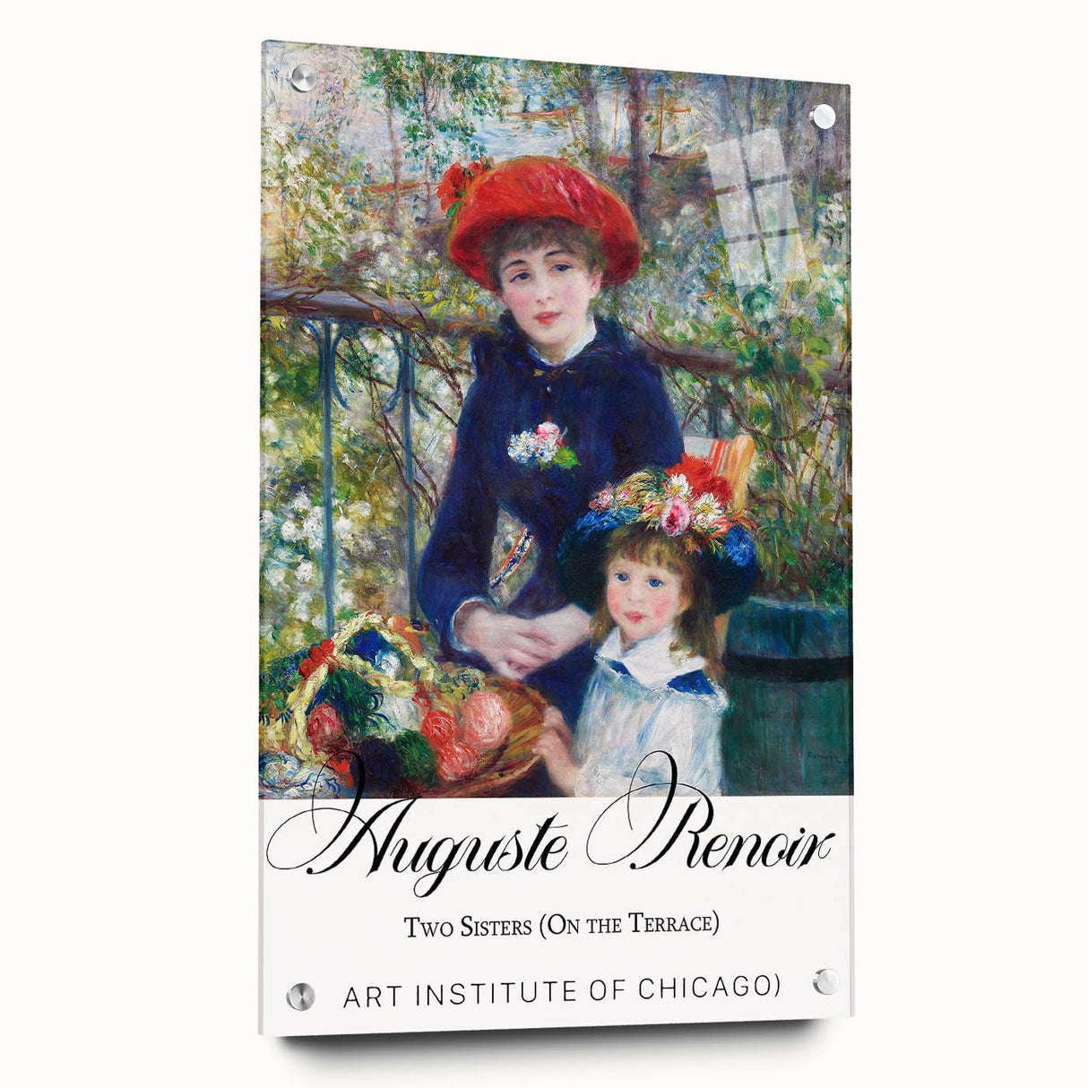 Acrylic glass print of Camille Pissarro's impressionist artwork, featuring soft pastel hues, ideal for dining room decor.