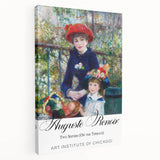 Side view of a Camille Pissarro inspired stretched canvas depicting a rural landscape in soft green and blue tones.