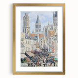 Extra large abstract art print featuring textured strokes of earth tones on canvas, framed in gold.