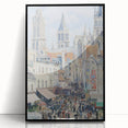 Large abstract wall art by Camille Pissarro featuring mid-century modernist design in acrylic black frame.