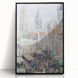 Large abstract wall art by Camille Pissarro featuring mid-century modernist design in acrylic black frame.