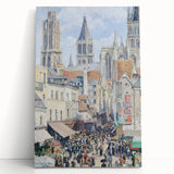 Black and white print of Camille Pissarro's painting on stretched canvas, ideal for kitchen wall art.