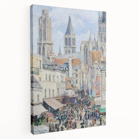 Camille Pissarro-inspired impressionist painting on stretched canvas, featuring a rural landscape in soft earth tones.
