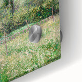 Mid-century modernist art by Camille Pissarro featuring abstract design in vibrant colors on acrylic glass.