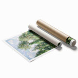 Extra large rolled print of Camille Pissarro's floral art in muted tones, ideal for classy bathroom wall art.