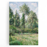Black and white print of Camille Pissarro's painting on stretched canvas, ideal for kitchen wall art.
