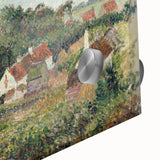 Large abstract wall art by Camille Pissarro featuring mid-century modernist colors on acrylic glass.
