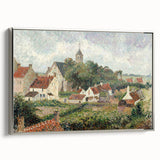 Landscape art painting by Camille Pissarro, featuring colorful rural scenery on a framed canvas, ideal for living room decor.