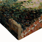 Large art canvas featuring a black and white landscape painting by Camille Pissarro, ideal for bedroom wall decor.