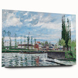 Large abstract wall art by Camille Pissarro, featuring muted earth tones on acrylic glass.