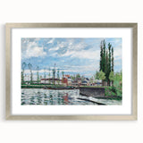 Textured art print of an abstract scene in muted browns and greens on a framed canvas, suitable for bedroom decor.