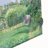 Large abstract wall art by Camille Pissarro in mid-century modernist style on acrylic glass, featuring muted earth tones.