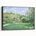 Black and white landscape painting of a tree-lined avenue on framed canvas, suitable for bedroom wall decor.