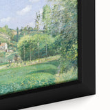 Extra large black wall art featuring a textured, colorful impressionist scene on framed canvas, ideal for living room decor.