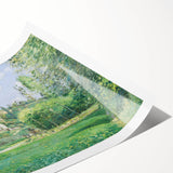 Extra large wall art featuring line art flowers in soft pastel shades on a rolled canvas.