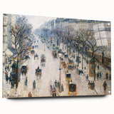 Acrylic print of Camille Pissarro's impressionist artwork with soft green and blue tones.