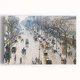 Black and white print of Camille Pissarro's landscape on large stretched canvas, ideal for kitchen art.