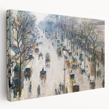 Large canvas print of Camille Pissarro's impressionist painting, featuring soft pastel shades, ideal for kitchen wall art.