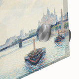 Large abstract wall art by Camille Pissarro in mid-century modernist style, featuring vibrant colors on acrylic glass.