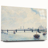 Acrylic print of Camille Pissarro's impressionist artwork in muted earth tones, suitable for dining room or bedroom.