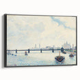 Black and white wall art featuring a vintage landscape painting on a framed canvas, ideal for bedroom decor.