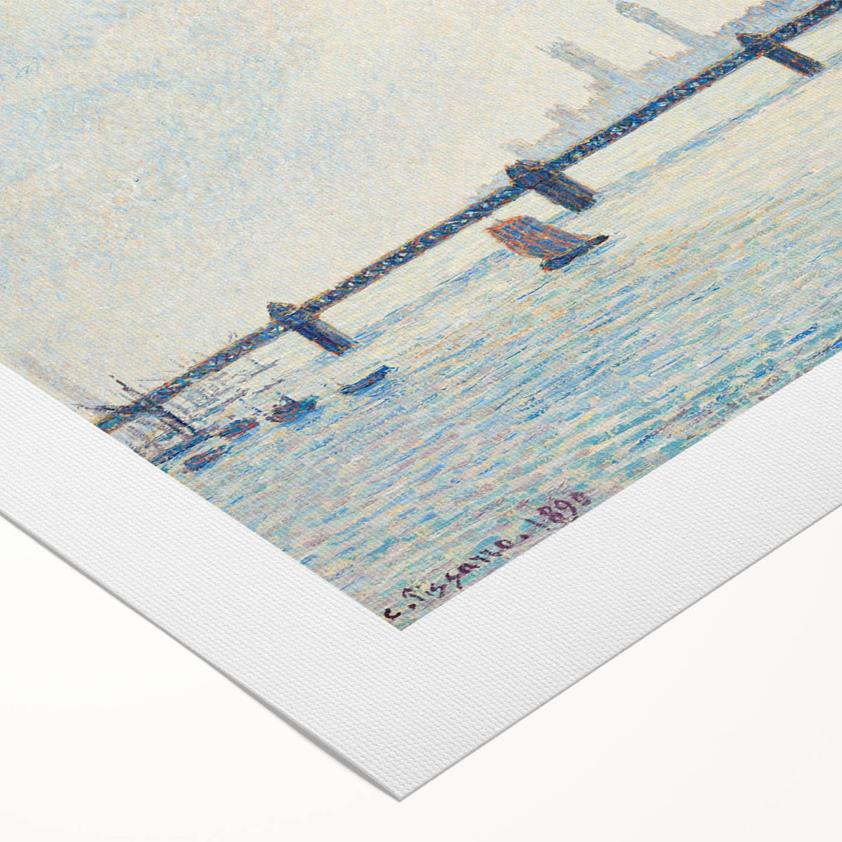 Art deco poster featuring a vivid color palette with an urban landscape, printed on rolled canvas.