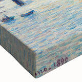 Black and white landscape painting on stretched canvas, featuring a serene rural scene, ideal for bedroom wall art.