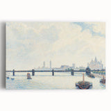 Black and white stretched canvas of Camille Pissarro’s impressionist artwork, ideal for kitchen art.