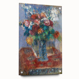 Acrylic print of Camille Pissarro's impressionistic landscape in soft green and blue tones.