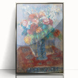 Mid-century modernist art by Camille Pissarro in a silver framed acrylic, featuring soft pastel tones.