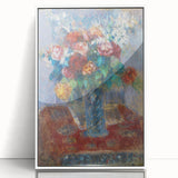 Acrylic print of a Camille Pissarro painting featuring a rural landscape in muted greens and blues.