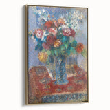 Vintage poster art of a landscape painting by Camille Pissarro, displayed in a black frame, ideal for bedroom wall art.