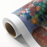 Art deco poster of a serene landscape in muted greens and blues on rolled canvas, suitable as nursery wall art.