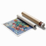Extra large rolled print of Camille Pissarro's floral artwork in pastel shades, ideal for classy bathroom wall art.