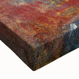 Large art depicting a black and white landscape painting on stretched canvas, suitable for bedroom wall decor.